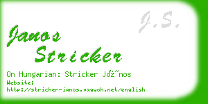 janos stricker business card